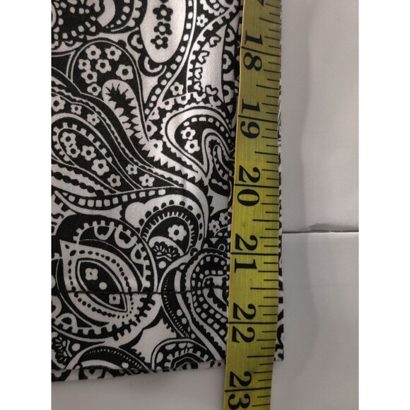Ann Taylor Black & White Paisley Straight Crop Pants Sz 8P‎ Cotton Blend Stretch - Picture 5 of 11